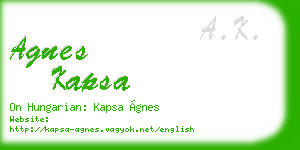 agnes kapsa business card