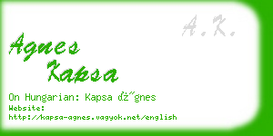 agnes kapsa business card